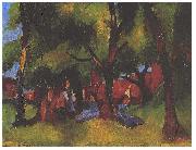 August Macke Children und sunny trees oil painting on canvas
